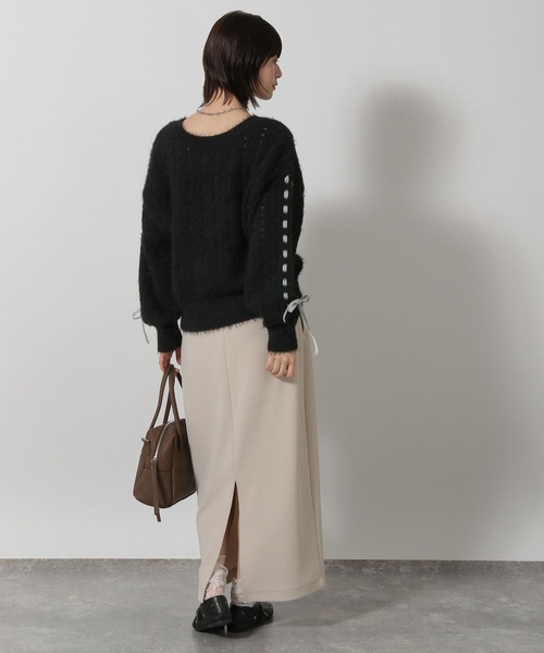 LAKOLE（ラコレ）の「2WAYシャギーニットプルオーバー / 598885（ニット/セーター・レディース・アイボリー/グレイッシュベージュ/ブラック・FREE）」の21枚目の写真