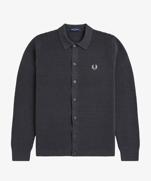 FRED PERRY(フレッドペリー)の「Pointelle Button Through Cardigan/ポインテールボタンスルーカーディガン(ニット/セーター・メンズ・グレー・L/M)」の5枚目の写真
