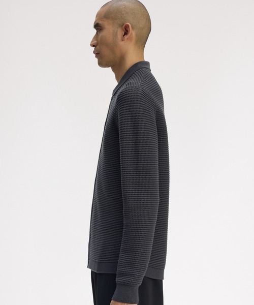 FRED PERRY(フレッドペリー)の「Pointelle Button Through Cardigan/ポインテールボタンスルーカーディガン(ニット/セーター・メンズ・グレー・L/M)」の4枚目の写真