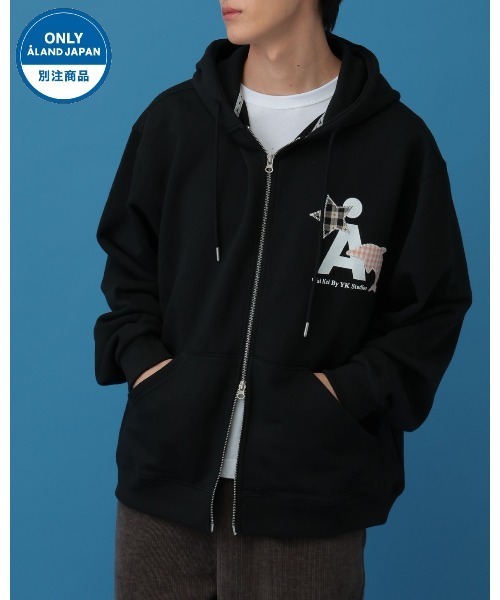 WMMW パーカー　2012-2013 ウラワンコラボ UNISEX】Wai Kei×ALAND／AワッペンZIPフーディ―(ウラケ)（パーカー