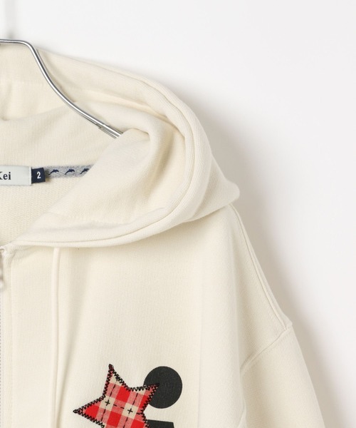 WaiKei（ワイケイ）の「【UNISEX】Wai Kei×ALAND／ＡワッペンZIPフーディ―(ウラケ)（パーカー・レディース・ブラウン/アイボリー/ブラック・SMALL/LARGE/MEDIUM）」の4枚目の写真