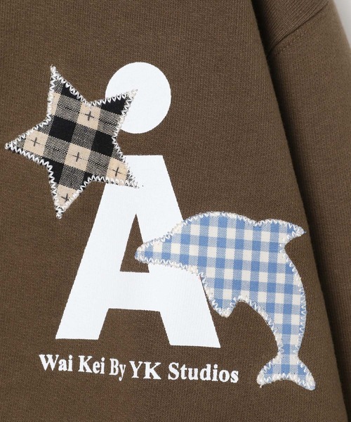WaiKei（ワイケイ）の「【UNISEX】Wai Kei×ALAND／ＡワッペンZIPフーディ―(ウラケ)（パーカー・レディース・ブラウン/アイボリー/ブラック・SMALL/LARGE/MEDIUM）」の13枚目の写真
