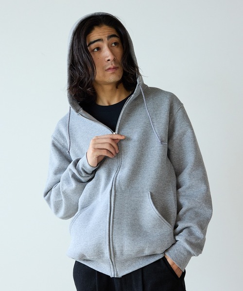 Russell Athletic（ラッセルアスレティック）の「Russell Athletic/ラッセルアスレティック Dri-Power サイドパネル ドライパワージップパーカー（パーカー・メンズ・ブラック/ネイビー/グレー・L/XL/M）」の2枚目の写真