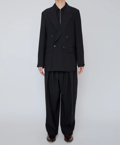 RAINMAKER（レインメーカー）の「【RAINMAKER/レインメーカー】MELANGE TWILL DOUBLE BREASTED JACKET（テーラードジャケット・メンズ・ブラック・4/3）」の2枚目の写真
