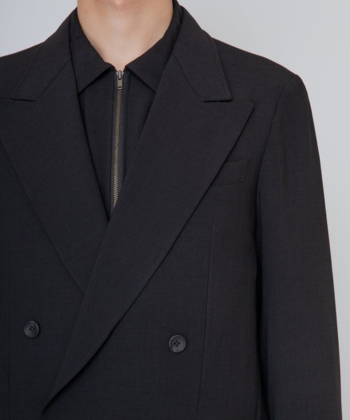 RAINMAKER（レインメーカー）の「【RAINMAKER/レインメーカー】MELANGE TWILL DOUBLE BREASTED JACKET（テーラードジャケット・メンズ・ブラック・4/3）」の4枚目の写真