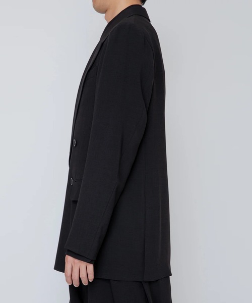 RAINMAKER（レインメーカー）の「【RAINMAKER/レインメーカー】MELANGE TWILL DOUBLE BREASTED JACKET（テーラードジャケット・メンズ・ブラック・4/3）」の5枚目の写真