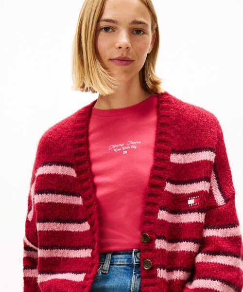 tommy jeans（トミー ジーンズ）の「バッジボーダーフラッフィカーディガン（ニット/セーター・レディース・マルチ・X-SMALL/SMALL/MEDIUM）」の2枚目の写真