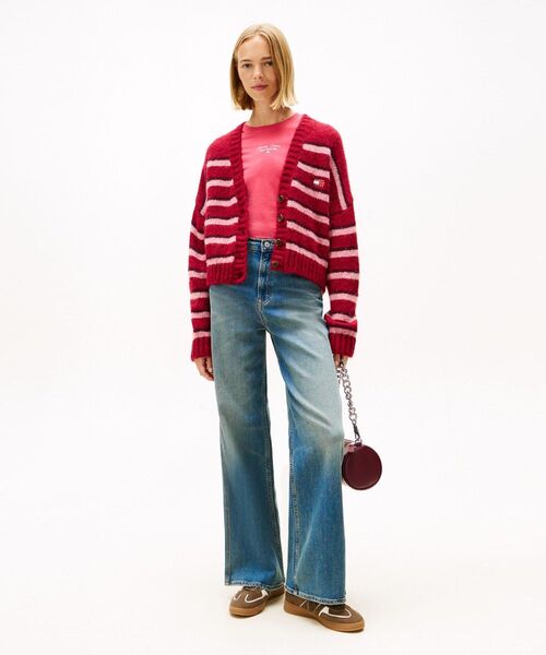 tommy jeans（トミー ジーンズ）の「バッジボーダーフラッフィカーディガン（ニット/セーター・レディース・マルチ・X-SMALL/SMALL/MEDIUM）」の3枚目の写真