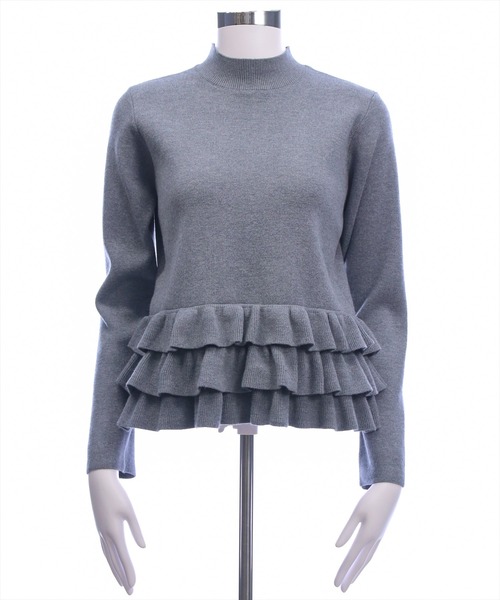 CLEAR BASIC（クリアベーシック）の「裾フリルニットトップス[オフィスカジュアル 着回し抜群 大人 フェミニン]≪AW新作≫（ニット/セーター・レディース・グレー/アイボリー/ブラック・F）」の20枚目の写真