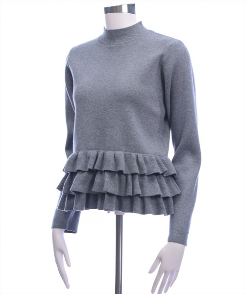 CLEAR BASIC（クリアベーシック）の「裾フリルニットトップス[オフィスカジュアル 着回し抜群 大人 フェミニン]≪AW新作≫（ニット/セーター・レディース・グレー/アイボリー/ブラック・F）」の11枚目の写真
