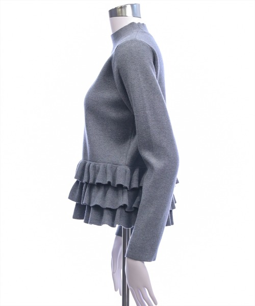 CLEAR BASIC（クリアベーシック）の「裾フリルニットトップス[オフィスカジュアル 着回し抜群 大人 フェミニン]≪AW新作≫（ニット/セーター・レディース・グレー/アイボリー/ブラック・F）」の12枚目の写真