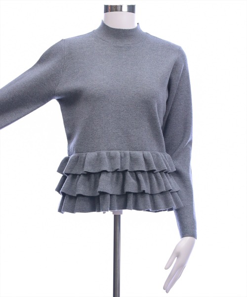 CLEAR BASIC（クリアベーシック）の「裾フリルニットトップス[オフィスカジュアル 着回し抜群 大人 フェミニン]≪AW新作≫（ニット/セーター・レディース・グレー/アイボリー/ブラック・F）」の19枚目の写真