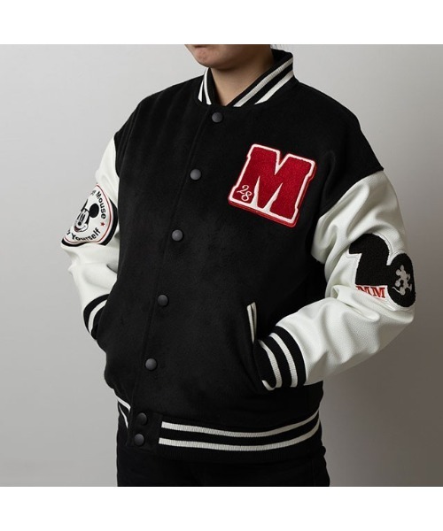 Disney 】 ミッキーマウスバーシティジャケット 25W10（スタジャン