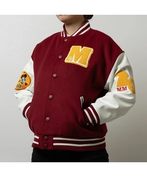 Disney 】 ミッキーマウスバーシティジャケット 25W10（スタジャン