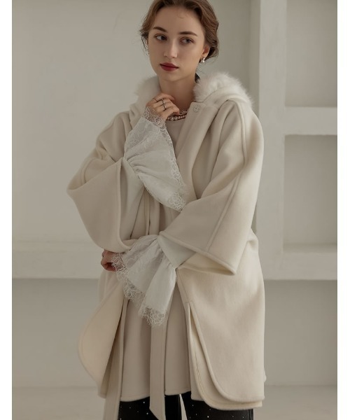 MEISM（ミズム）の「[MEISM by Re:EDIT][2025AW COLLECTION]リバーレースフリルボートネックニット（ニット/セーター・レディース・ホワイト/ブラック・MEDIUM/LARGE）」の15枚目の写真