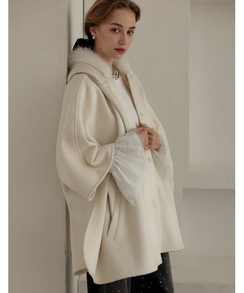 MEISM（ミズム）の「[MEISM by Re:EDIT][2025AW COLLECTION]リバーレースフリルボートネックニット（ニット/セーター・レディース・ホワイト/ブラック・MEDIUM/LARGE）」の16枚目の写真