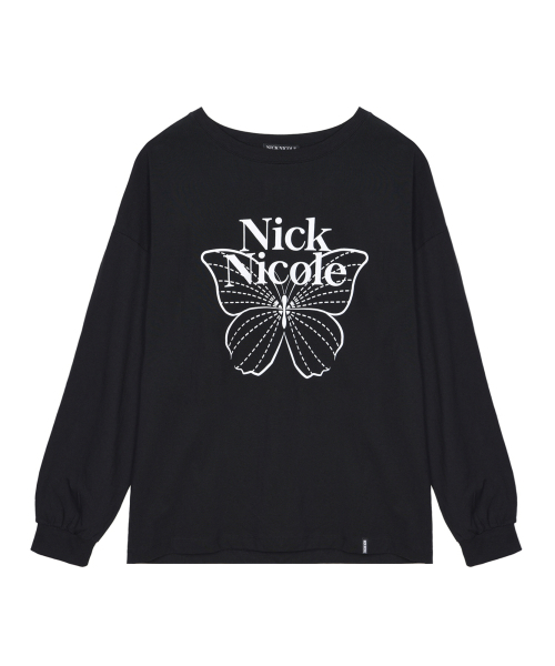 NICK&NICOLE(ニックアンドニコール)の「BUTTERFLY SIGNATURE LS TOP_BLACK WHITE(Tシャツ/カットソー・レディース・その他・FREE)」の7枚目の写真