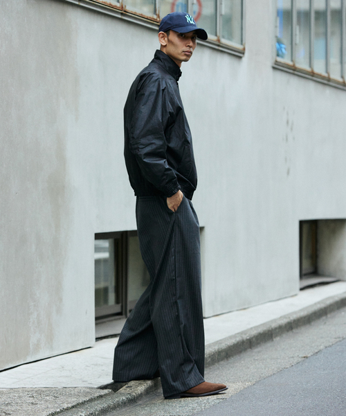 TR モダン ツイル ワイド スラックス / ストライプ / 無地（スラックス