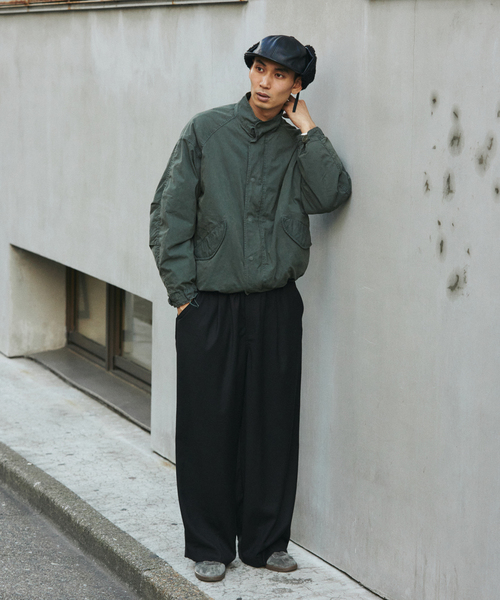 TR モダン ツイル ワイド スラックス / ストライプ / 無地（スラックス