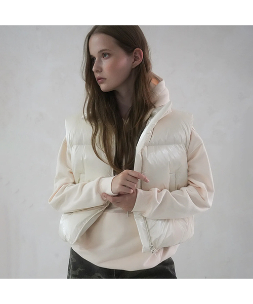 Siberia Duck Stella Crop Vest IVORY