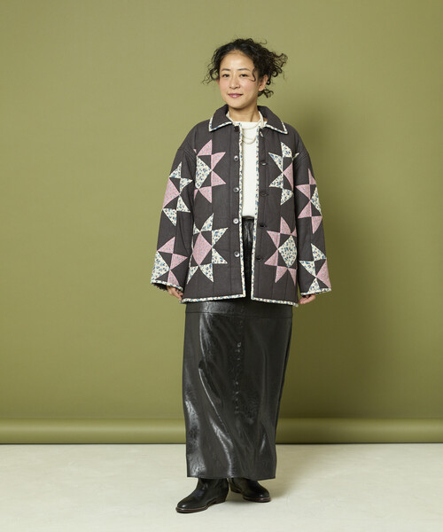 Freada（フリーダ）の「Freada/フリーダ インド 星柄 キルティング 中綿ジャケット（その他アウター・レディース・ホワイト/ブラック・ONE SIZE）」の20枚目の写真