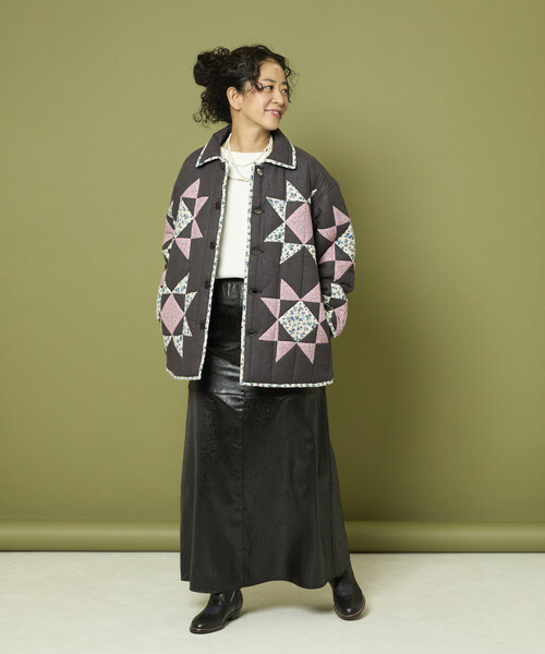 セール】Freada/フリーダ インド 星柄 キルティング 中綿ジャケット