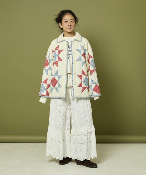 セール】Freada/フリーダ インド 星柄 キルティング 中綿ジャケット