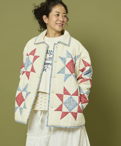 セール】Freada/フリーダ インド 星柄 キルティング 中綿ジャケット