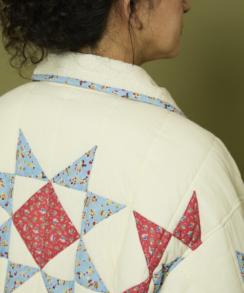 Freada（フリーダ）の「Freada/フリーダ インド 星柄 キルティング 中綿ジャケット（その他アウター・レディース・ホワイト/ブラック・ONE SIZE）」の12枚目の写真