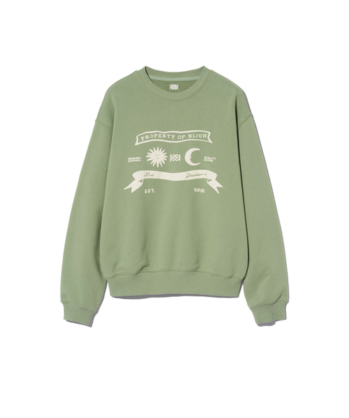 Kijun(キジュン)の「Sun Moon Pullover UNISEX Green(スウェット・レディース・その他・MEDIUM/LARGE/SMALL)」の1枚目の写真