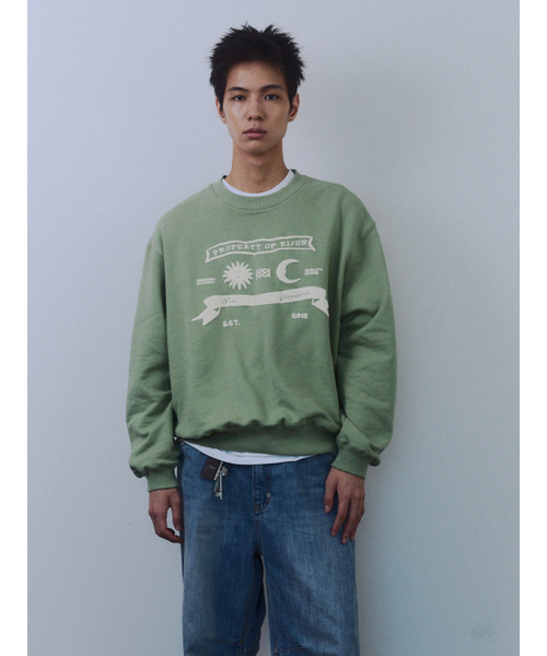 Kijun(キジュン)の「Sun Moon Pullover UNISEX Green(スウェット・レディース・その他・MEDIUM/LARGE/SMALL)」の2枚目の写真