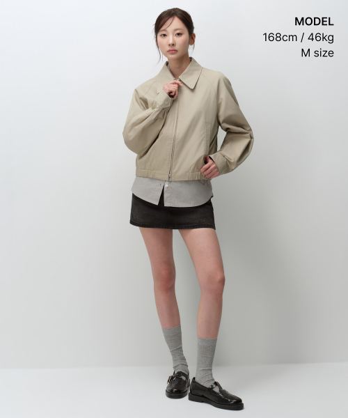 MUSINSA STANDARD WOMAN（ムシンサスタンダードウーマン）の「ウィメンズコットンブルゾンジャケット[ベージュ]（ブルゾン・レディース・その他・SMALL/MEDIUM/LARGE）」の12枚目の写真