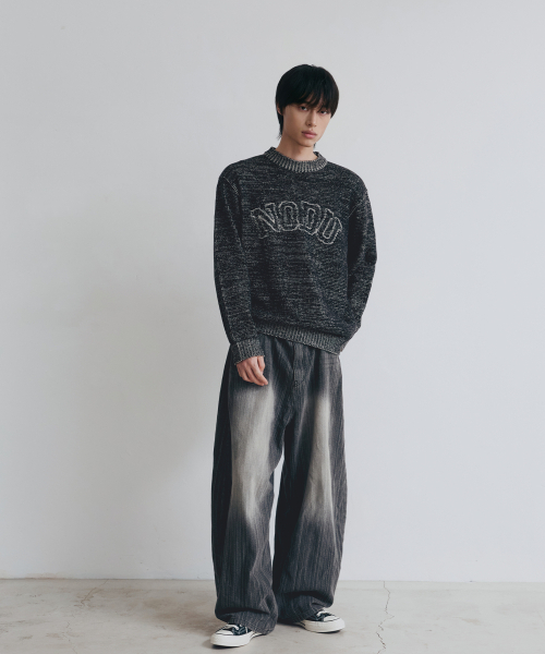 NODU（ノードユー）の「ロゴリングラウンドニット[ブラック]（ニット/セーター・メンズ・その他・MEDIUM/LARGE）」の3枚目の写真