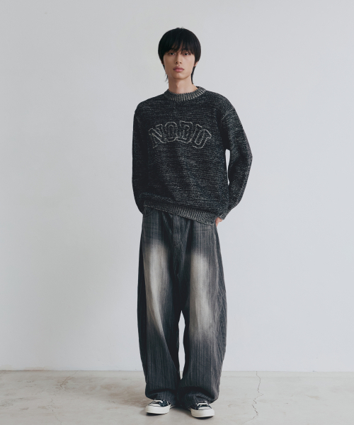 NODU（ノードユー）の「ロゴリングラウンドニット[ブラック]（ニット/セーター・メンズ・その他・MEDIUM/LARGE）」の4枚目の写真