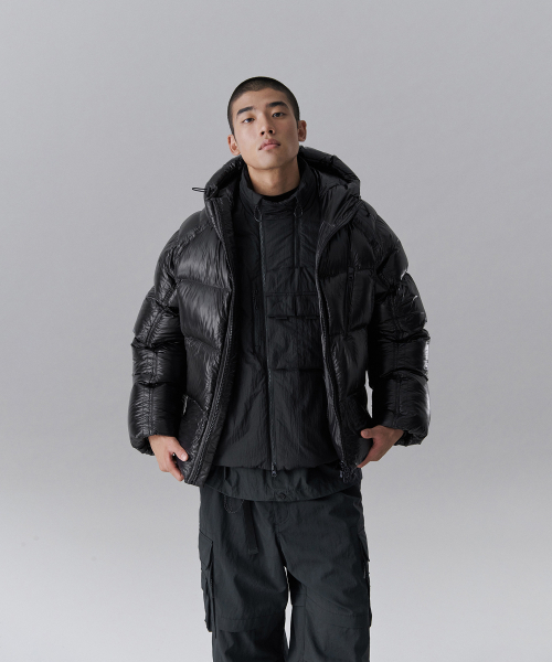 シティレジャーシアーリップストップフーデッドダウンショート