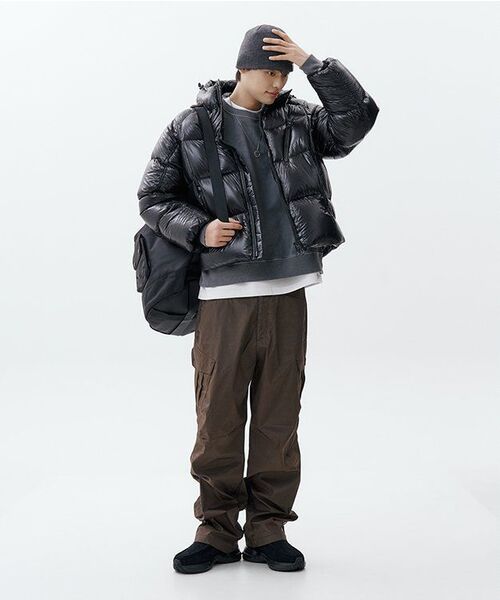 シティレジャーシアーリップストップフーデッドダウンショート