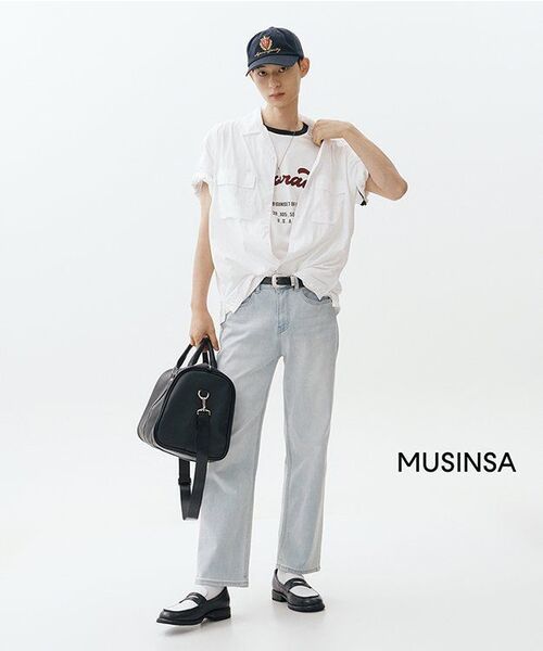 MUSINSA STANDARD（ムシンサスタンダード）の「[クールタンダード] ストレートデニムパンツ [ブリーチ]（デニムパンツ・メンズ・その他・28/29/32/30/31/33/26/27/38/36/34）」の2枚目の写真