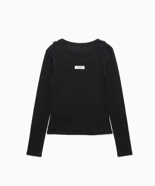 TTUDEMENT(トュードメント)の「LAYERED LONG SLEEVE T-SHIRT BLACK(Tシャツ/カットソー・レディース・その他・FREE)」の5枚目の写真