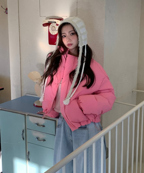 YOUHEE(ユヒ)の「SORBET PUFFER PINK(ダウンジャケット/コート・レディース・その他・FREE)」の1枚目の写真
