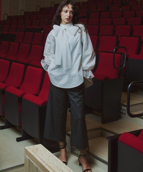 Callarus（カラルス）の「【お呼ばれ・よそいき・結婚式・パーティー・オケージョンドレス】＜単品＞チュールレイヤードデザインワイドパンツ〔Callarus〕（その他パンツ・レディース・ブラウン/チャコール/ブラック系その他・LL/L/M/3L）」の5枚目の写真