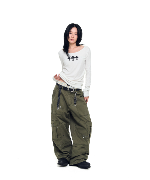 AAKAM（アーカム）の「Painted Military Cargo Pants (Khaki)（その他