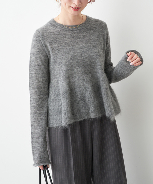 セール】モヘヤ混ペプラムニット（ニット/セーター）｜Spick & Span