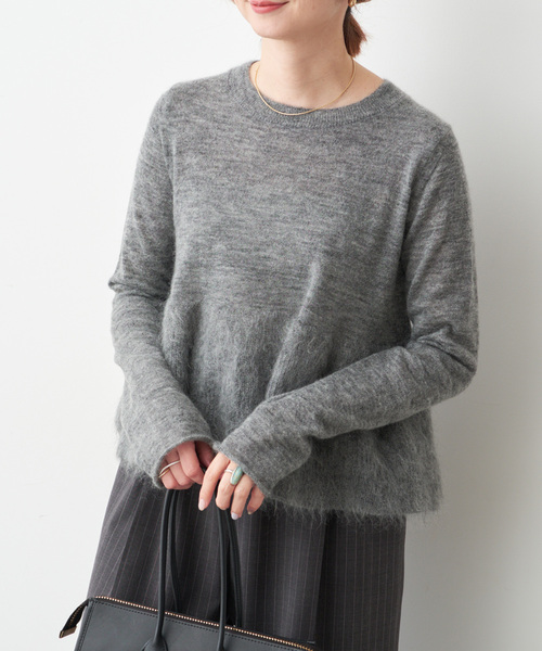 Spick & Span(スピックアンドスパン)の「モヘヤ混ペプラムニット(ニット/セーター・レディース・グレー/ブラック・FREE)」の12枚目の写真