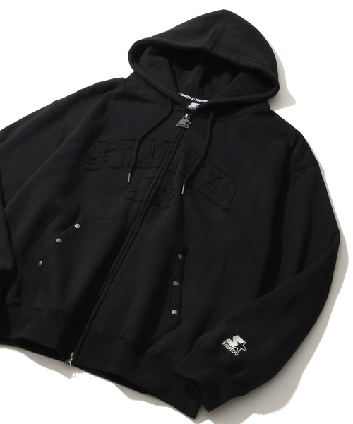 STARTER BLACK LABEL（スターターブラックレーベル）の「【STARTER /スターター】裏起毛 フリンジワッペン ジップアップパーカー（パーカー・メンズ・ブラウン/カモフラージュ/ホワイト系/ブラック・M/L/XL）」の18枚目の写真