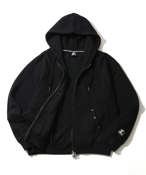 STARTER BLACK LABEL（スターターブラックレーベル）の「【STARTER /スターター】裏起毛 フリンジワッペン ジップアップパーカー（パーカー・メンズ・ブラウン/カモフラージュ/ホワイト系/ブラック・M/L/XL）」の13枚目の写真