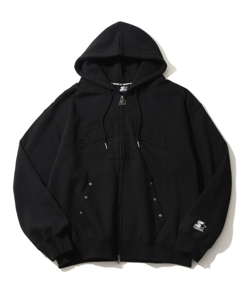 STARTER BLACK LABEL（スターターブラックレーベル）の「【STARTER /スターター】裏起毛 フリンジワッペン ジップアップパーカー（パーカー・メンズ・ブラウン/カモフラージュ/ホワイト系/ブラック・M/L/XL）」の20枚目の写真