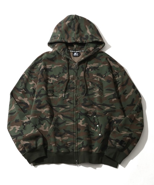 STARTER BLACK LABEL（スターターブラックレーベル）の「【STARTER /スターター】裏起毛 フリンジワッペン ジップアップパーカー（パーカー・メンズ・ブラウン/カモフラージュ/ホワイト系/ブラック・M/L/XL）」の19枚目の写真