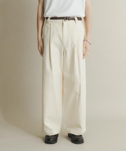 SENSE OF PLACE by URBAN RESEARCH（センスオブプレイスバイアーバンリサーチ）の「ボリュームタックワイドパンツ（その他パンツ・メンズ・アイボリー/ブラック/ブラウン・MEDIUM/LARGE）」の5枚目の写真