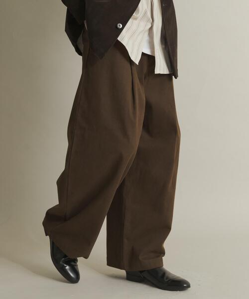 SENSE OF PLACE by URBAN RESEARCH（センスオブプレイスバイアーバンリサーチ）の「ボリュームタックワイドパンツ（その他パンツ・メンズ・アイボリー/ブラック/ブラウン・MEDIUM/LARGE）」の14枚目の写真