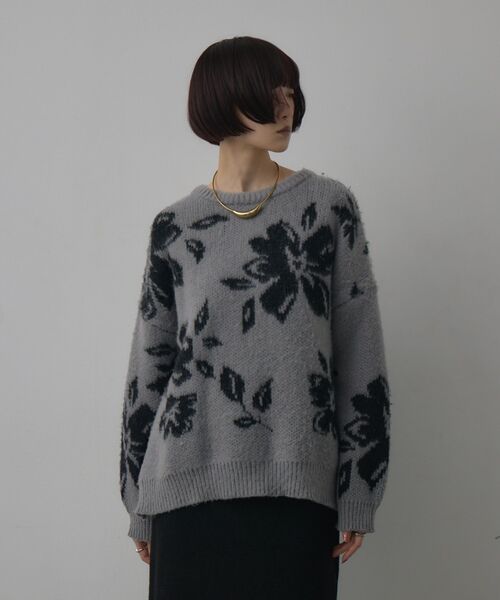 kivi（キヴィ）の「フラワージャガードニット（ニット/セーター・レディース・ブラウン/オフホワイト/ライトグレー・FREE）」の22枚目の写真